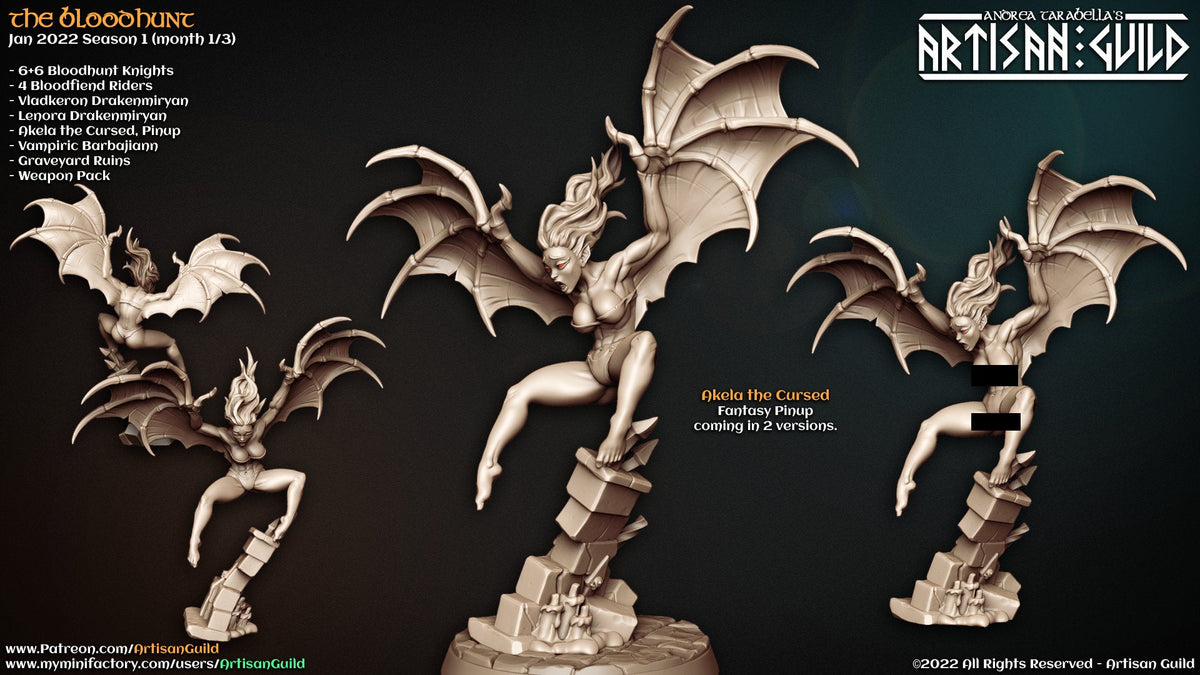 Akela the Cursed - Artisan Guild | Elf | Harpy | Pinup | Monster | Female | Fantasy | Vampire | Frostgrave | DnD | Pathfinder-2