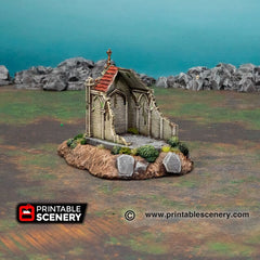 Hallowed Mausoleums - Shadowfey Ruins, DnD, Pathfinder, modular, 15mm, 28mm, 32mm, wargaming scenery, graveyard, cemetery, D&D-3
