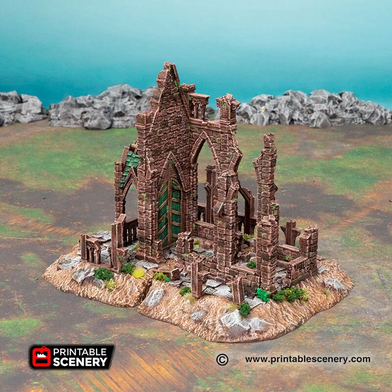 Hallowed Mausoleum Church - Shadowfey Ruins, DnD, Pathfinder, 15mm, 28mm, 32mm, wargaming terrain, scenery graveyard, cemetery D&D-2