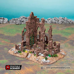 Hallowed Mausoleum Church - Shadowfey Ruins, DnD, Pathfinder, 15mm, 28mm, 32mm, wargaming terrain, scenery graveyard, cemetery D&D-2