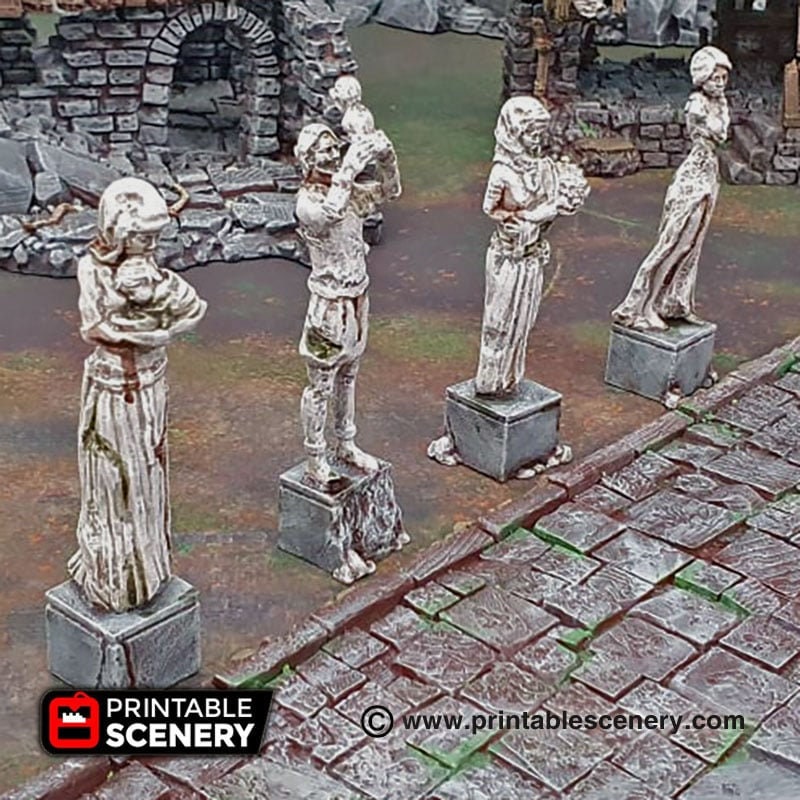 Guardian Statues - Shadowfey Ruins, DnD, Pathfinder, 15mm, 28mm, 32mm, wargaming terrain, scatter, sculpture, D&D, scenery-5