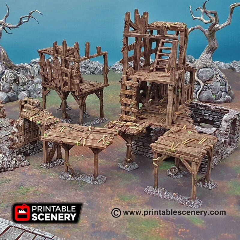 Scaffolding and Support Columns - Shadowfey Ruins, DnD, Pathfinder, 15mm, 28mm, 32mm, wargaming terrain, scatter, D&D, scenery-6