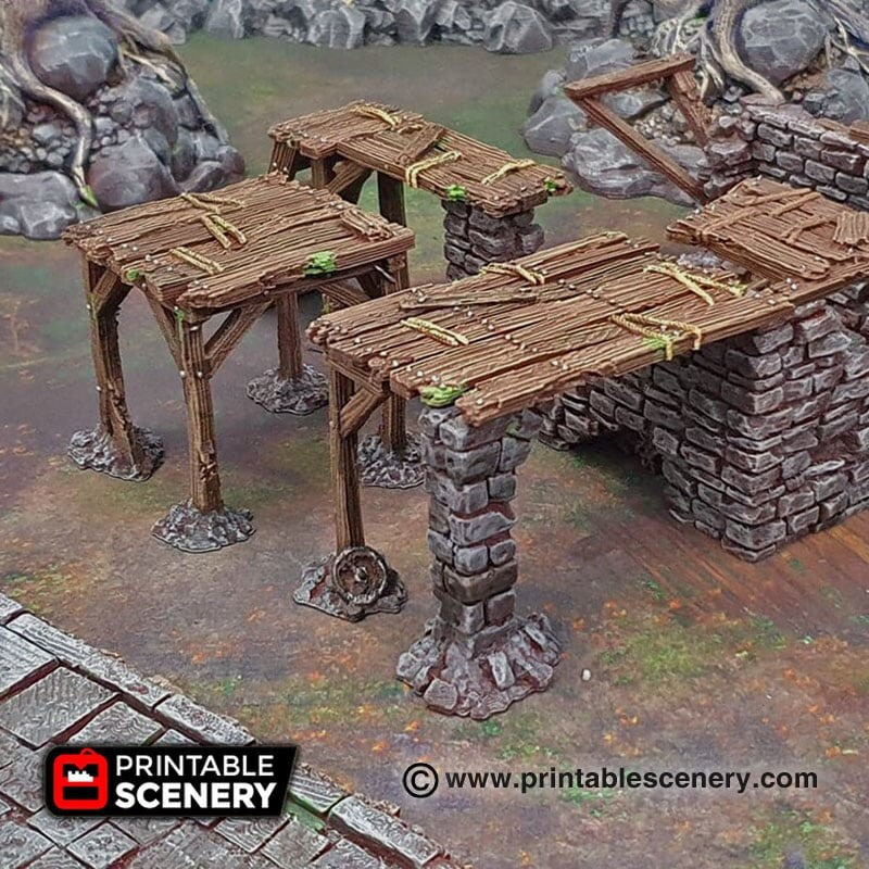 Scaffolding and Support Columns - Shadowfey Ruins, DnD, Pathfinder, 15mm, 28mm, 32mm, wargaming terrain, scatter, D&D, scenery-3