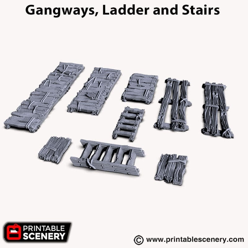 Gangways, Stairs and Ladders - Shadowfey Ruins, DnD, Pathfinder, 15mm, 28mm, 32mm, wargaming terrain, scatter, D&D, scenery-2
