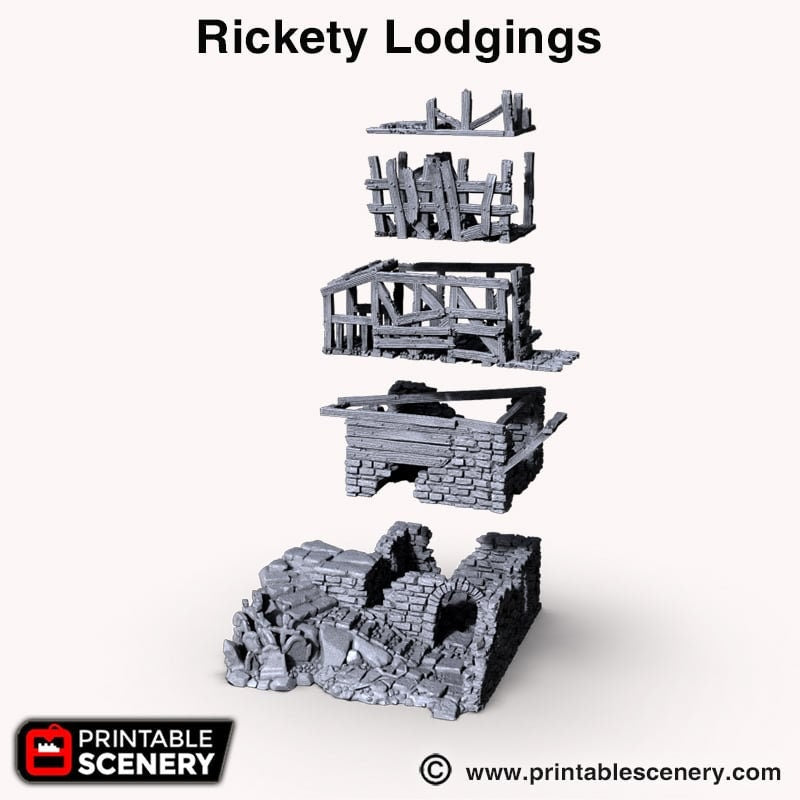 Rickety Lodgings - Shadowfey Ruins, DnD, Pathfinder 15mm, 28mm, 32mm, wargaming terrain, modular building, D&D bolt action-2