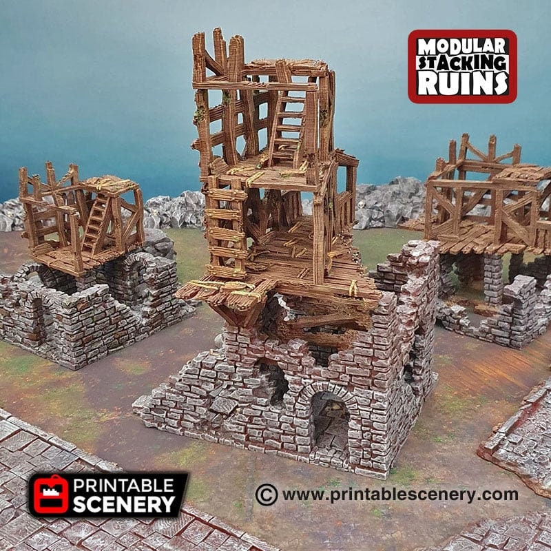 Rickety Lodgings - Shadowfey Ruins, DnD, Pathfinder 15mm, 28mm, 32mm, wargaming terrain, modular building, D&D bolt action-3