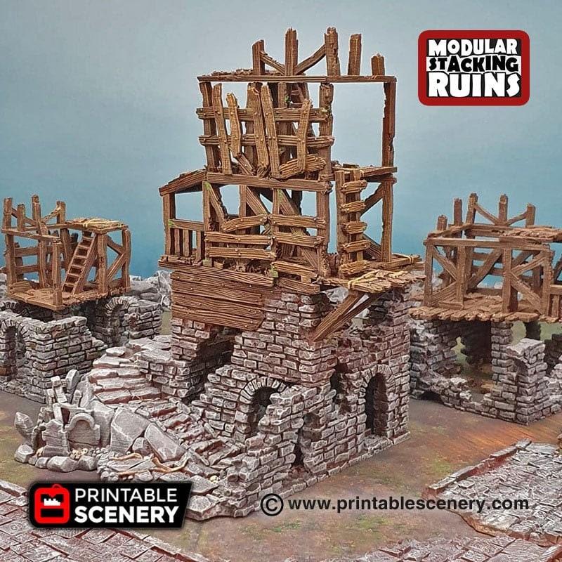 Rickety Lodgings - Shadowfey Ruins, DnD, Pathfinder 15mm, 28mm, 32mm, wargaming terrain, modular building, D&D bolt action-1