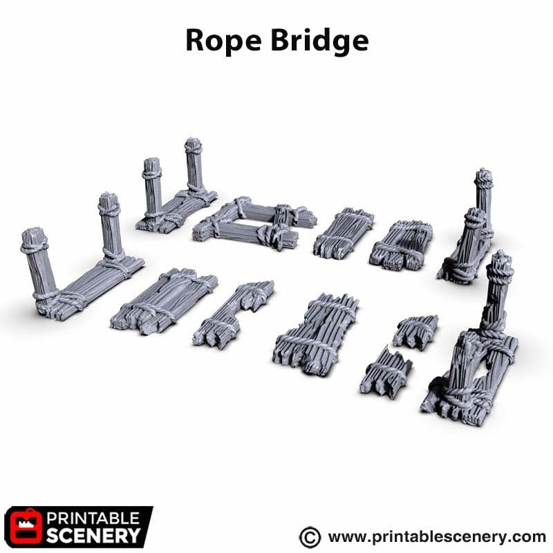Rope Bridge - Shadowfey Ruins, DnD, Pathfinder, 15mm, 28mm, 32mm, wargaming terrain, scatter, D&D, scenery, jungle-2