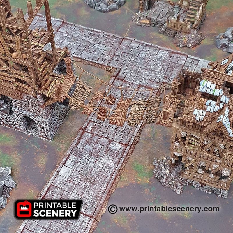 Rope Bridge - Shadowfey Ruins, DnD, Pathfinder, 15mm, 28mm, 32mm, wargaming terrain, scatter, D&D, scenery, jungle-4