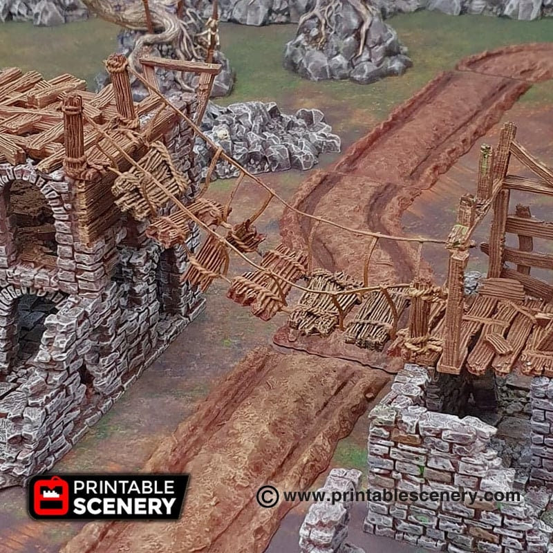 Rope Bridge - Shadowfey Ruins, DnD, Pathfinder, 15mm, 28mm, 32mm, wargaming terrain, scatter, D&D, scenery, jungle-5