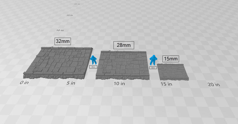 Flagstone Streets - Roads of Ruin Shadowfey, DnD, Pathfinder, 15mm, 28mm, 32mm, wargaming terrain, scatter, D&D, scenery, modular-3