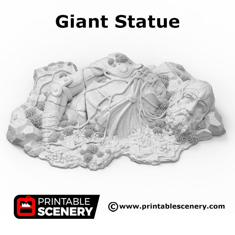 Giant Statue - Shadowfey Wilds, DnD 5E, Pathfinder 2E 15mm, 28mm, 32mm, wargaming terrain, scatter scenery, D&D bolt action,-2