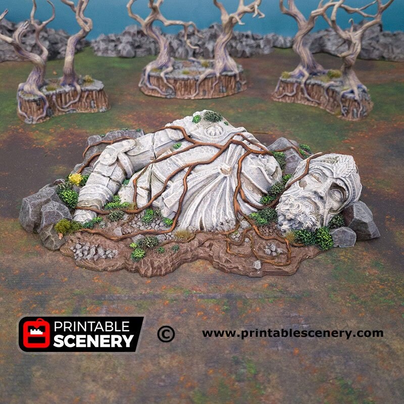 Giant Statue - Shadowfey Wilds, DnD 5E, Pathfinder 2E 15mm, 28mm, 32mm, wargaming terrain, scatter scenery, D&D bolt action,-6