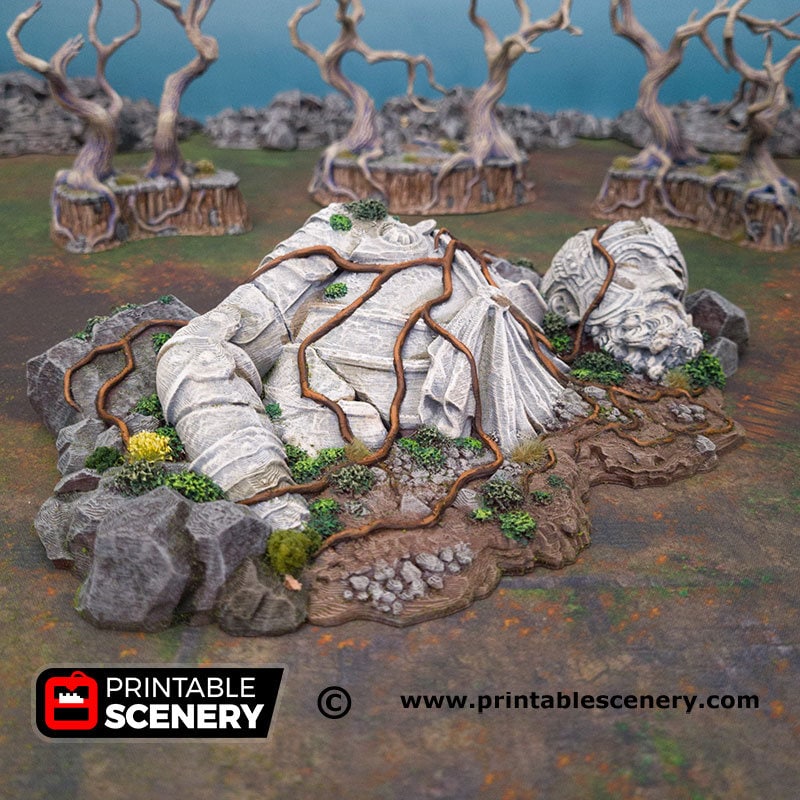 Giant Statue - Shadowfey Wilds, DnD 5E, Pathfinder 2E 15mm, 28mm, 32mm, wargaming terrain, scatter scenery, D&D bolt action,-1