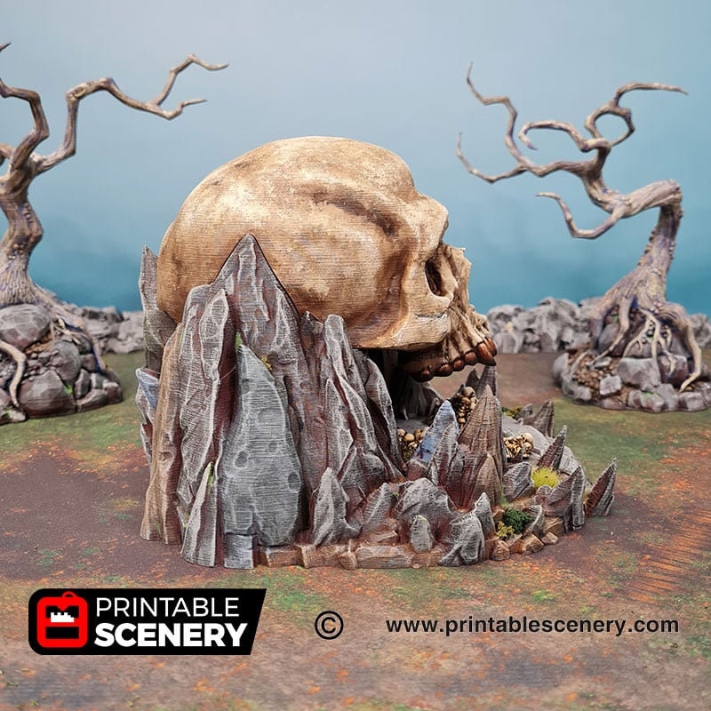 Titan Skull Cave - Shadowfey Wilds, DnD 5E, Pathfinder 2E 15mm, 28mm, 32mm, wargaming terrain, scatter scenery, D&D bolt action-4