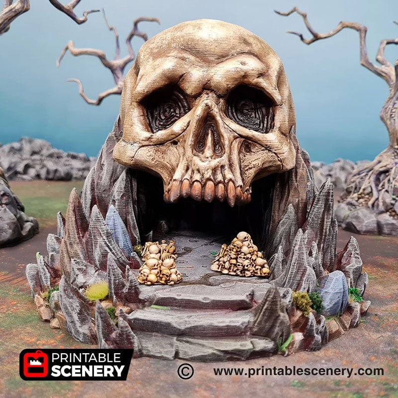 Titan Skull Cave - Shadowfey Wilds, DnD 5E, Pathfinder 2E 15mm, 28mm, 32mm, wargaming terrain, scatter scenery, D&D bolt action-7