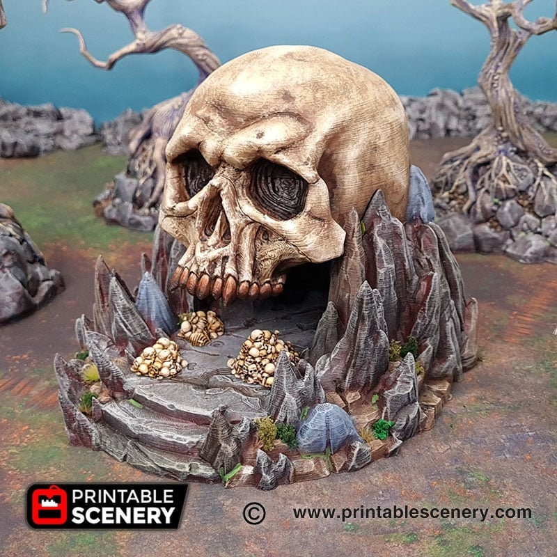 Titan Skull Cave - Shadowfey Wilds, DnD 5E, Pathfinder 2E 15mm, 28mm, 32mm, wargaming terrain, scatter scenery, D&D bolt action-1