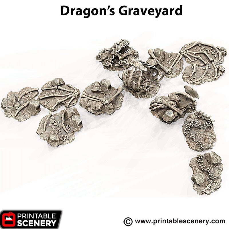 Dragon's Graveyard - Shadowfey Wilds, DnD 5E, Pathfinder 2E 15mm, 28mm, 32mm, wargaming terrain, scatter scenery, D&D bolt action-9