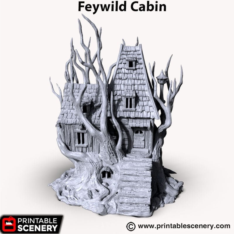 Feywild Cabin - Shadowfey Wilds, DnD 5E, Pathfinder 2E 15mm, 28mm, 32mm, wargaming terrain, scatter scenery, D&D bolt action-6