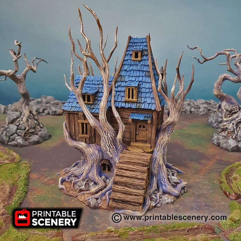 Feywild Cabin - Shadowfey Wilds, DnD 5E, Pathfinder 2E 15mm, 28mm, 32mm, wargaming terrain, scatter scenery, D&D bolt action-1