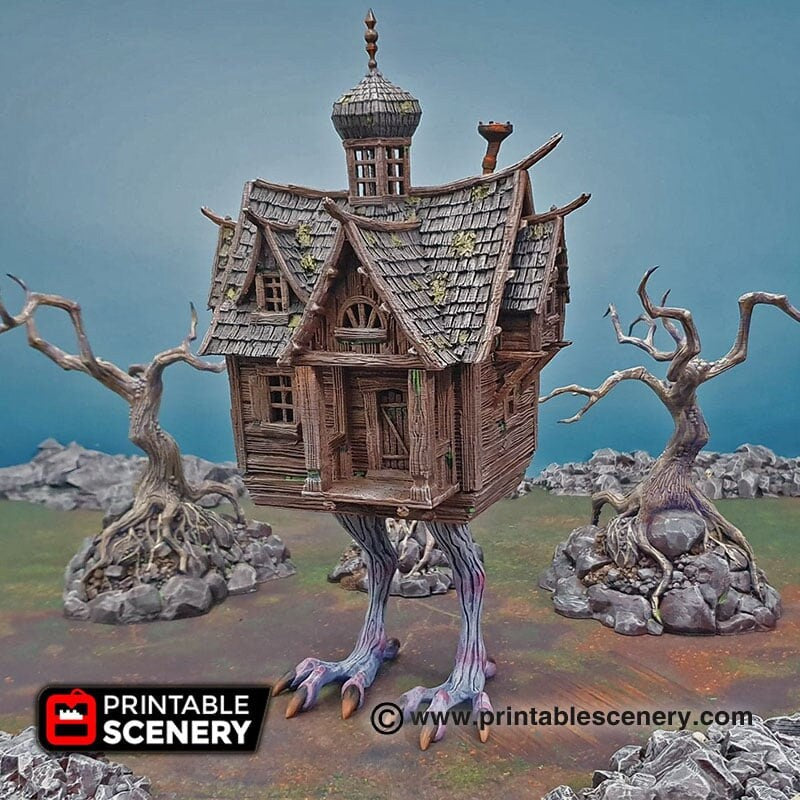 Baba Yaga's Cottage - Shadowfey Wilds, DnD 5E, Pathfinder 2E 15mm, 28mm, 32mm, wargaming terrain, scatter scenery, D&D fairy-1