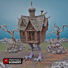 Baba Yaga's Cottage - Shadowfey Wilds, DnD 5E, Pathfinder 2E 15mm, 28mm, 32mm, wargaming terrain, scatter scenery, D&D fairy-1