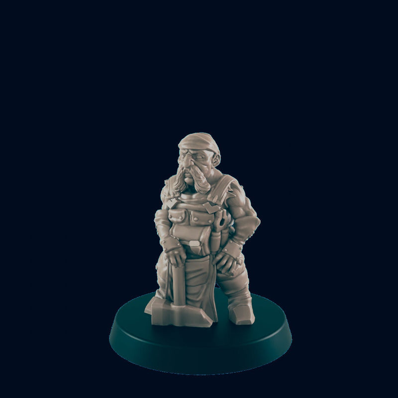 Dwarven Male Blacksmith 2 - EC3D | DnD | Smithy | Villager | Merchant | Male | 32mm | Pathfinder | commoner | TTRPG | Wargaming-1