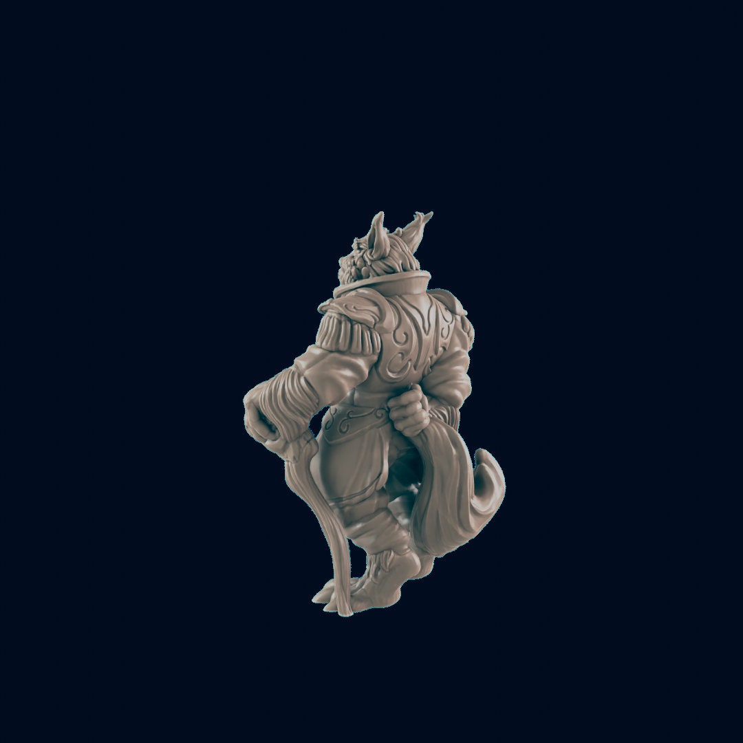 Catfolk Noble - EC3D | DnD | Tabaxi | Male | Villager | Merchant| Shopkeeper | 32mm | Pathfinder | commoner | TTRPG | Wargaming-3