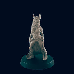 Tiefling Courtesan - EC3D | DnD | Demon | Female | Villager | Pinup | bard | 32mm | Pathfinder | commoner | TTRPG | Wargaming-1