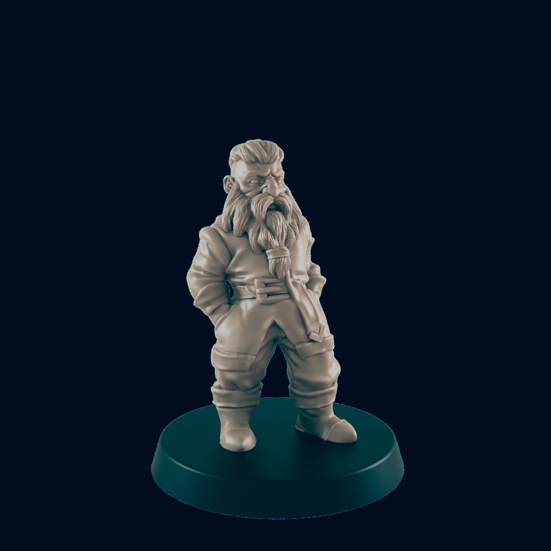 Dwarven Male Commoner - EC3D | DnD | Dwarf | Male | Villager | Peasant | 32mm | Pathfinder | commoner | TTRPG | Wargaming-1