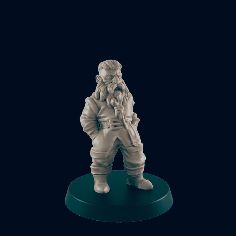 Dwarven Male Commoner - EC3D | DnD | Dwarf | Male | Villager | Peasant | 32mm | Pathfinder | commoner | TTRPG | Wargaming-1