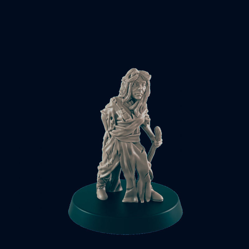 Elven Female Destitute - EC3D | DnD | Elf | Woman | Villager | Peasant | 32mm | Pathfinder | commoner | TTRPG | Wargaming | Beggar-1
