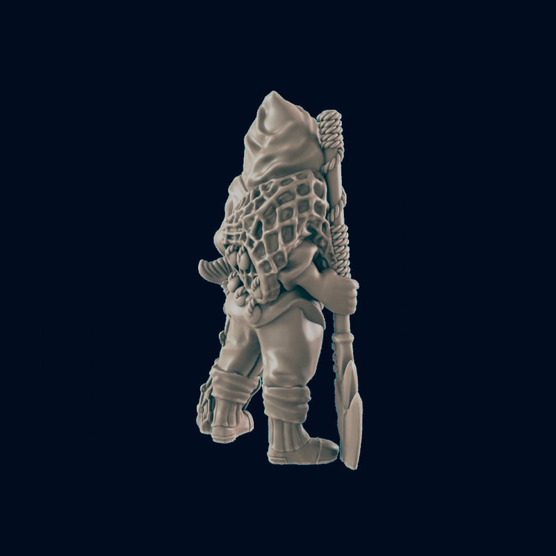 Half-Orc Male Fisherman - EC3D | DnD | Male | Orc | Villager | Peasant | 32mm | Pathfinder | commoner | TTRPG | Wargaming | Fish-3