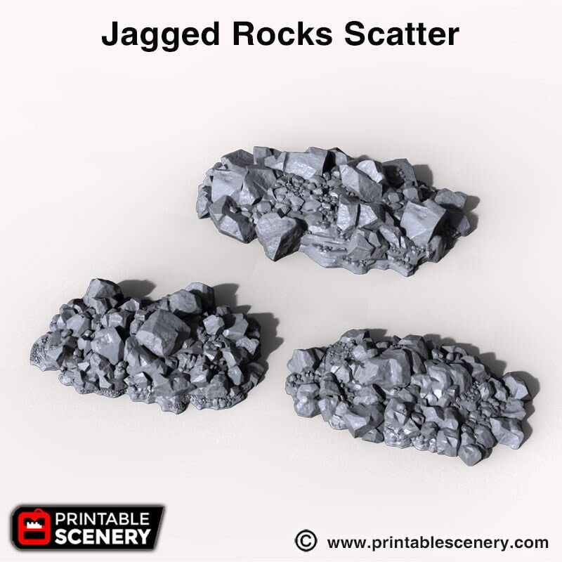 Jagged Rocks Scatter - Shadowfey Wilds, DnD 5E, Pathfinder 2E 15mm, 28mm, 32mm, wargaming terrain, scatter scenery, D&D-2
