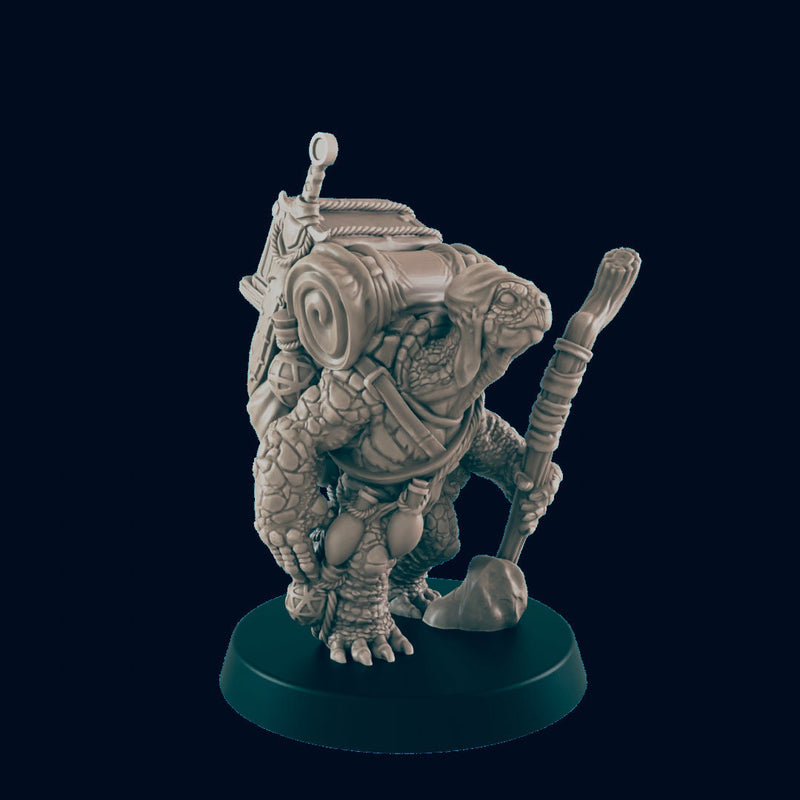 Turtlefolk Traveller - EC3D | DnD | Male | Villager | Tortle | Adventurer | 32mm | Pathfinder | commoner | TTRPG | Wargaming |-1