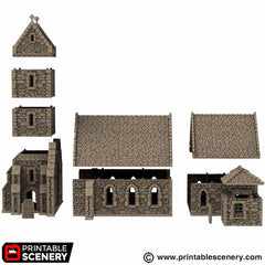 Norman Church - King and Country, DnD 5E, Pathfinder 2E 15mm, 28mm, 32mm, wargaming terrain, scatter scenery D&D medieval classic-5