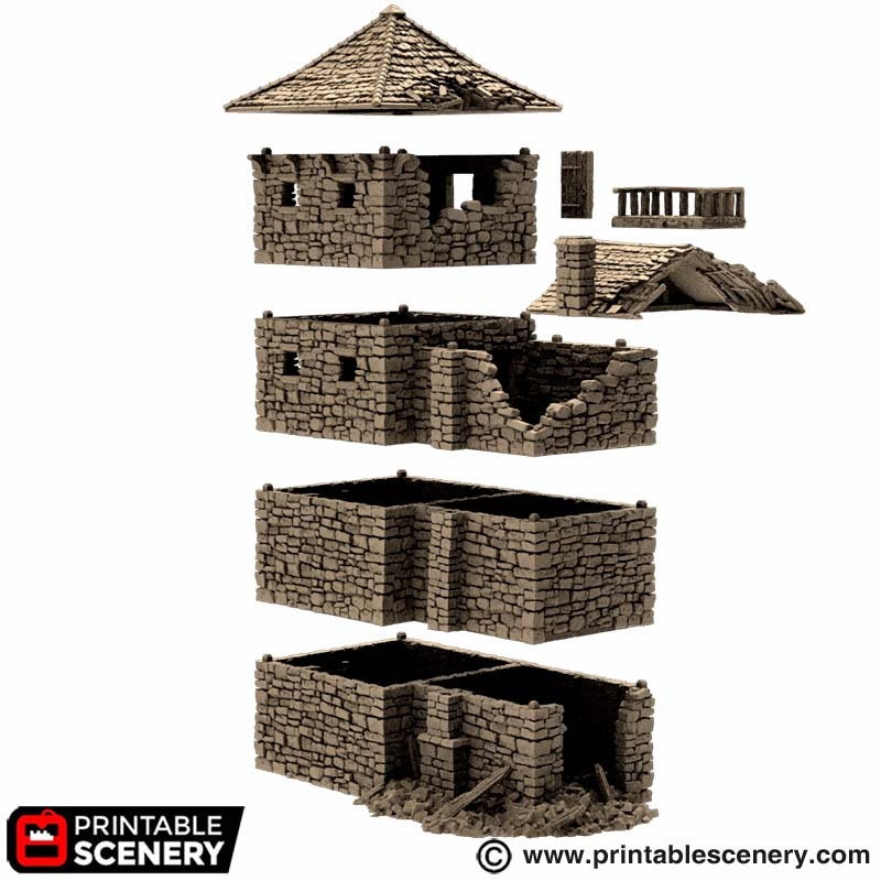Ruined Black Rock Keep - King and Country, DnD, Pathfinder, 15mm, 28mm, 32mm, wargaming terrain, scatter scenery D&D medieval-5