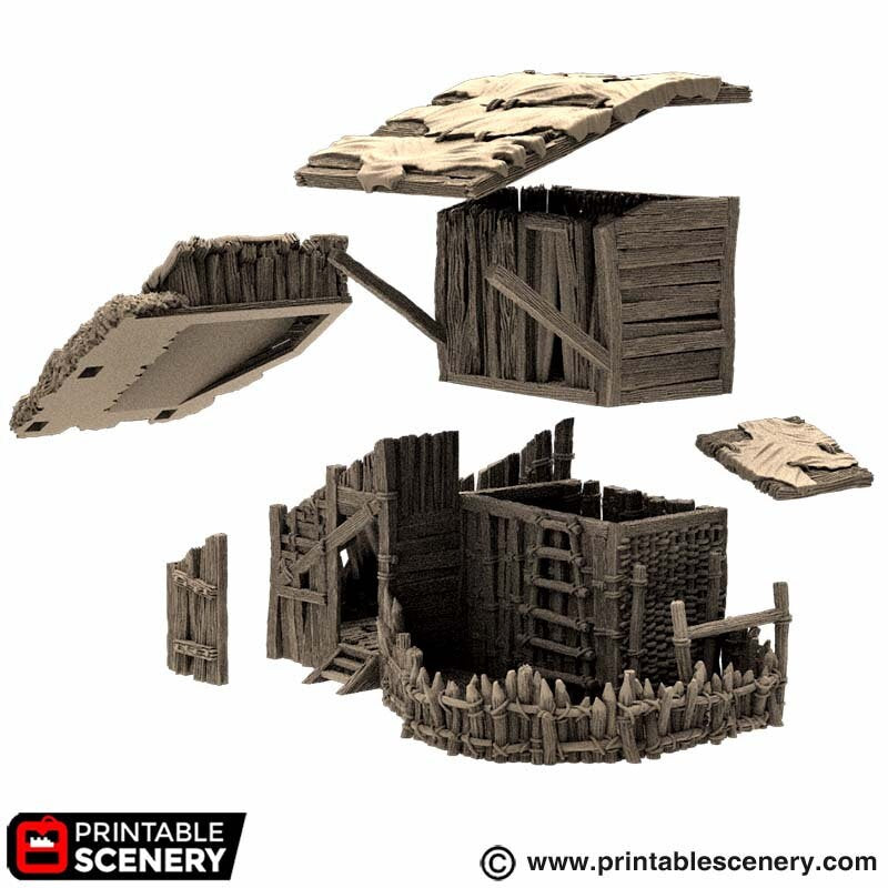 Large Shanty - King and Country, DnD, Pathfinder, 15mm, 28mm, 32mm, wargaming terrain, scatter scenery D&D medieval-8