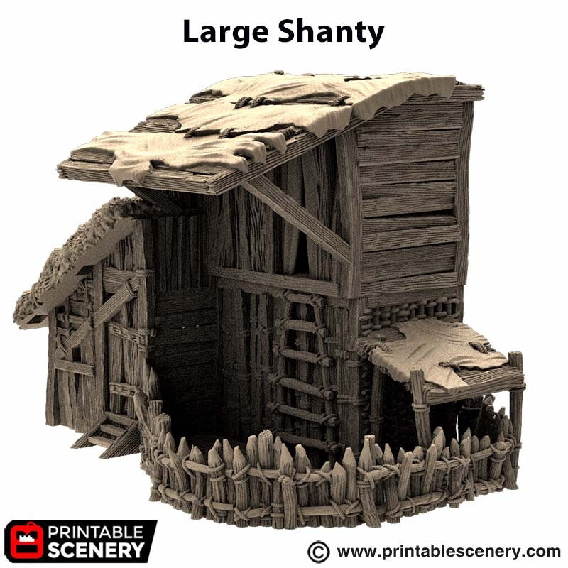 Large Shanty - King and Country, DnD, Pathfinder, 15mm, 28mm, 32mm, wargaming terrain, scatter scenery D&D medieval-7