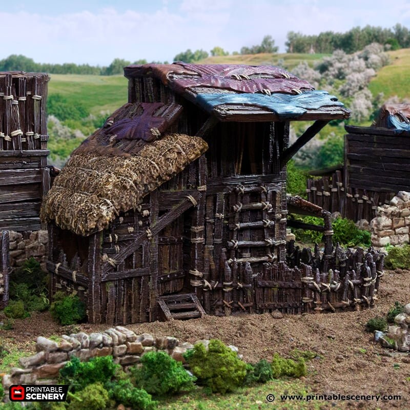 Large Shanty - King and Country, DnD, Pathfinder, 15mm, 28mm, 32mm, wargaming terrain, scatter scenery D&D medieval-2