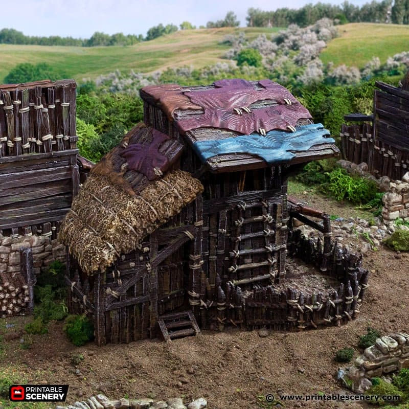 Large Shanty - King and Country, DnD, Pathfinder, 15mm, 28mm, 32mm, wargaming terrain, scatter scenery D&D medieval-1