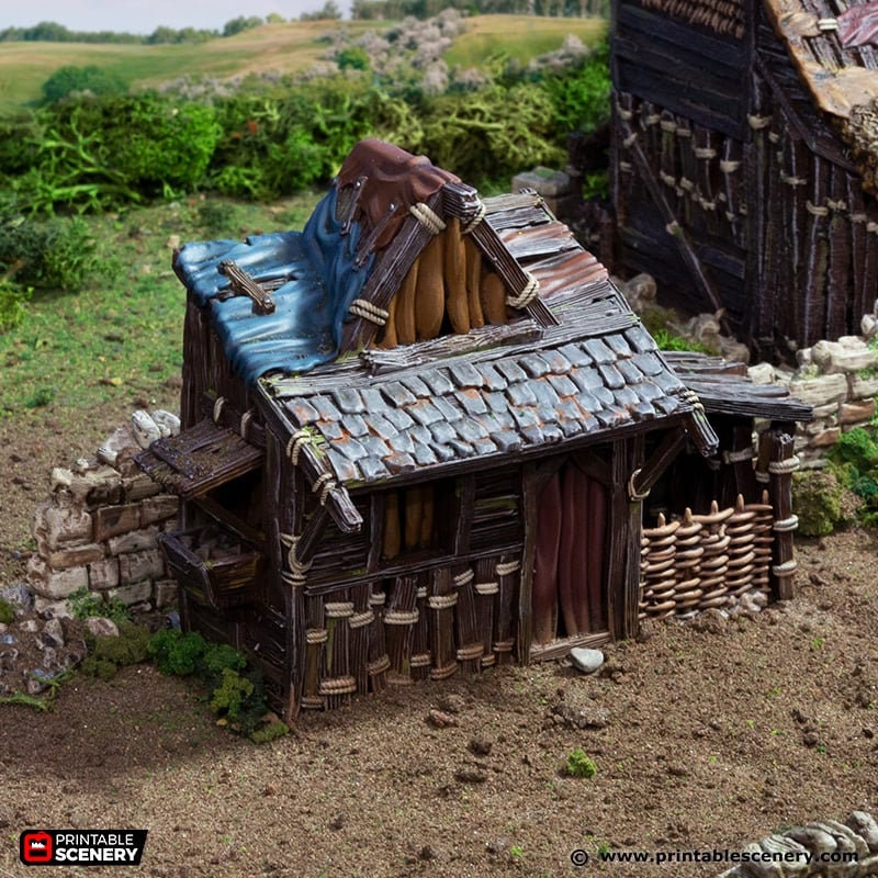 Small Shanty - King and Country, DnD, Pathfinder, 15mm, 28mm, 32mm, wargaming terrain, scatter scenery D&D medieval-1