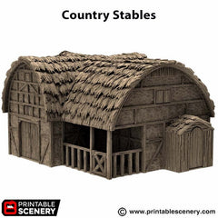 Medieval Country Stables - King and Country, DnD, Pathfinder, 15mm, 28mm, 32mm, wargaming terrain, catter scenery D&D village-7