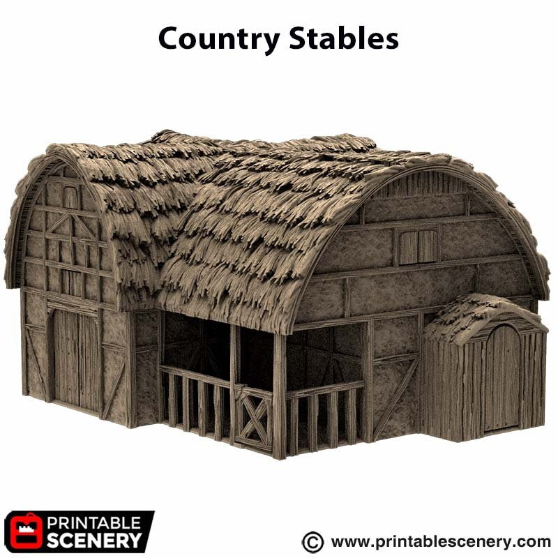 Medieval Country Stables - King and Country, DnD, Pathfinder, 15mm, 28mm, 32mm, wargaming terrain, catter scenery D&D village-7