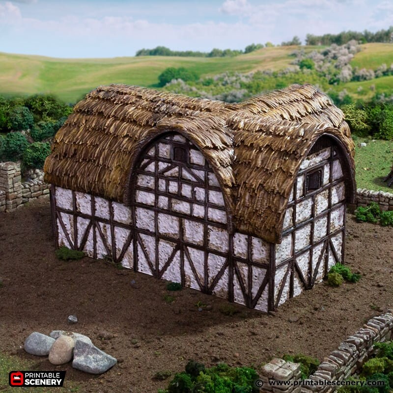 Medieval Country Stables - King and Country, DnD, Pathfinder, 15mm, 28mm, 32mm, wargaming terrain, catter scenery D&D village-4