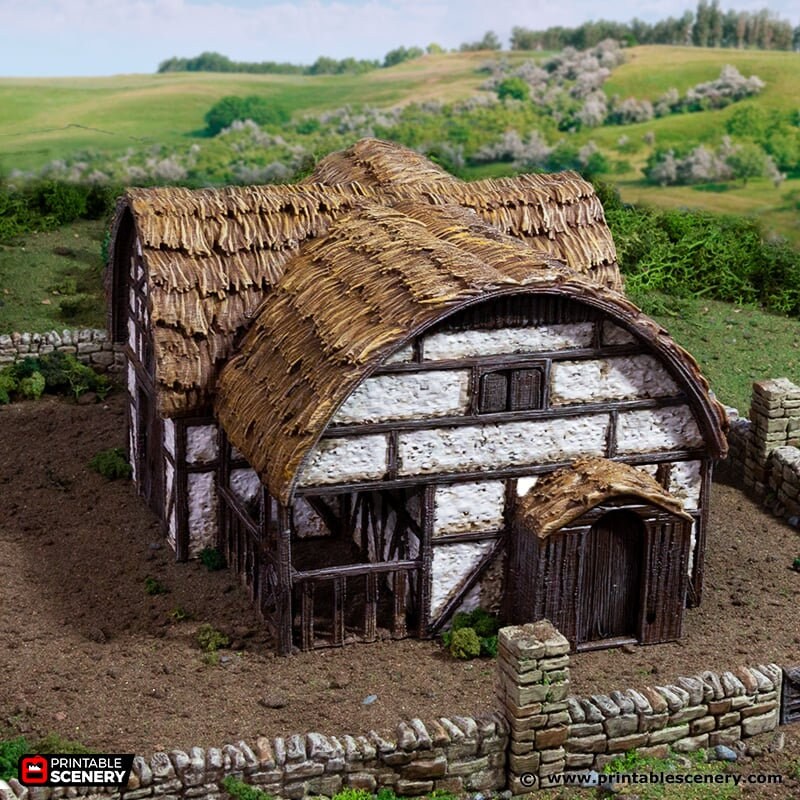 Medieval Country Stables - King and Country, DnD, Pathfinder, 15mm, 28mm, 32mm, wargaming terrain, catter scenery D&D village-2