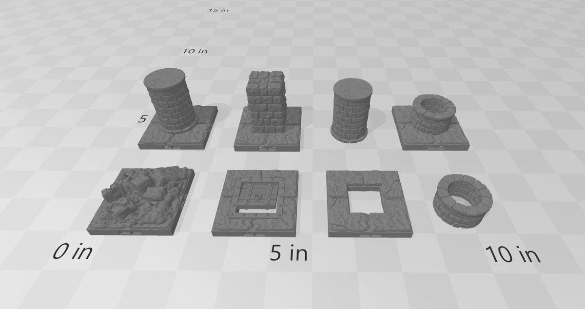 Dungeon Style Fun Floors 1 - DnD 5E, Pathfinder 2E - Dungeon Tiles, DragonLock, Fat Dragon Games, Terrain | 1" / 28mm Scale | Accessories-1