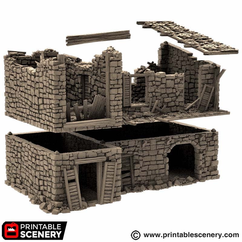 Ruined King Stables - King and Country, DnD, Pathfinder, 15mm, 28mm, 32mm, wargaming terrain, scatter scenery D&D medieval-6