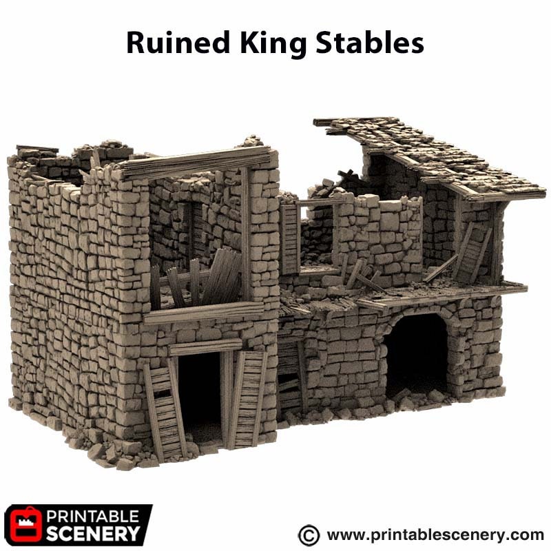 Ruined King Stables - King and Country, DnD, Pathfinder, 15mm, 28mm, 32mm, wargaming terrain, scatter scenery D&D medieval-7
