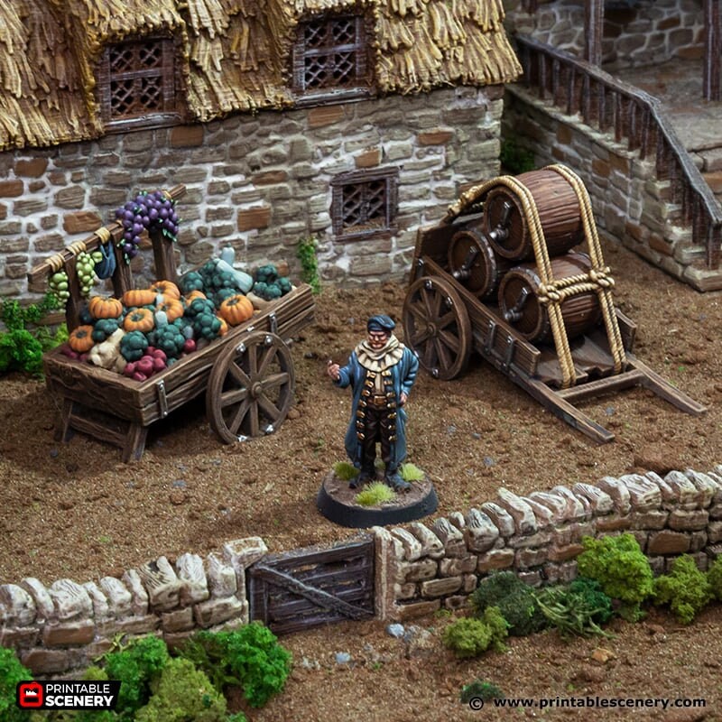 The Grocer - King and Country, DnD 5E, Pathfinder 2E 15mm, 28mm, 32mm, wargaming terrain, scatter scenery, D&D village town-2